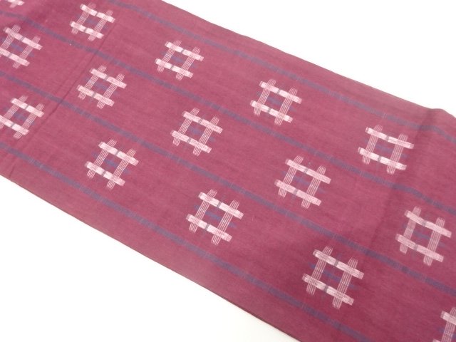 JAPANESE KIMONO / ANTIQUE COTTON TSUMUGI / IGETA KASURI PATTERN WOVEN-